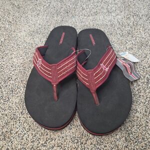 Indiana University Hoosiers Flip Flops Mens XL Collegiate Footwear Black Red NEW